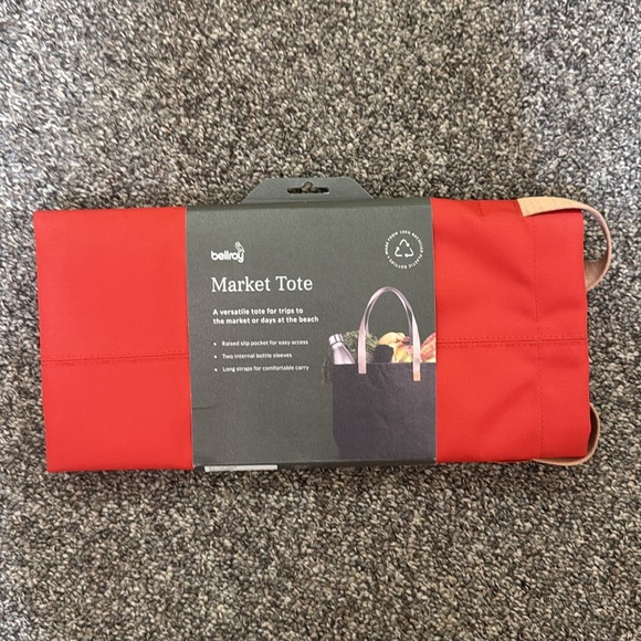 Bellroy Red Tote Bag with Tan Handles - Picture 5 of 7